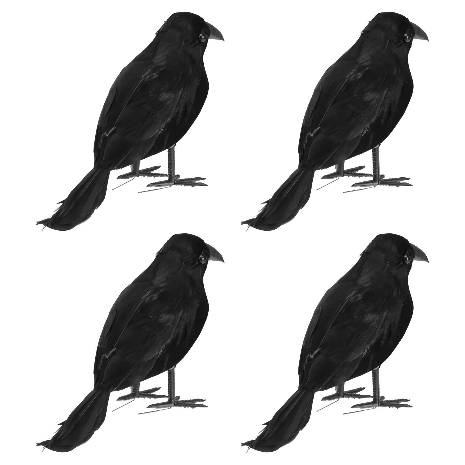 

4pcs Simulated Feathered Crow Decoration Accessory (Random Style)