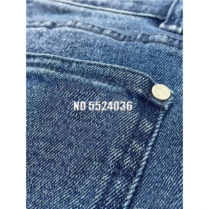 

Fashion Designer Jeans Women Washed Retro Casual Skinny Pencil Blue Denim Pants Streetwear All-match Jeans