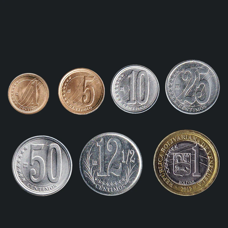

Венесуэла, 7 шт., полный набор, выдача монет, оригинальная монета, 100% настоящий Unc