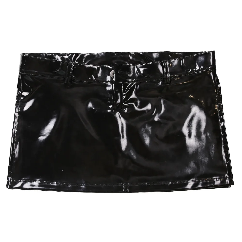 Юбка-карандаш из искусственной кожи ПВХ ультракороткая юбка-Микро Мини с