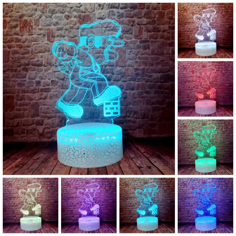 Фигурки &quotСупер Марио&quot Братья Марио боусер Луиджи Йоши 3D фигурка 7 видов цветов