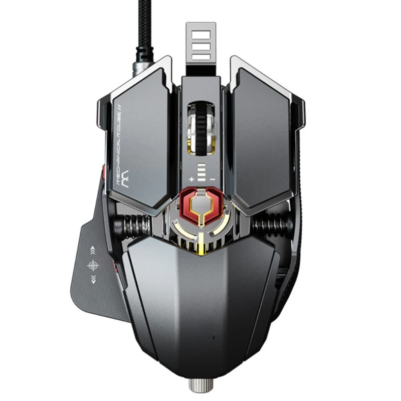 

Adjustable Wired Gaming Mouse USB Computer Mice Retractable Macro-Definition Mice for PC Computer Gaming