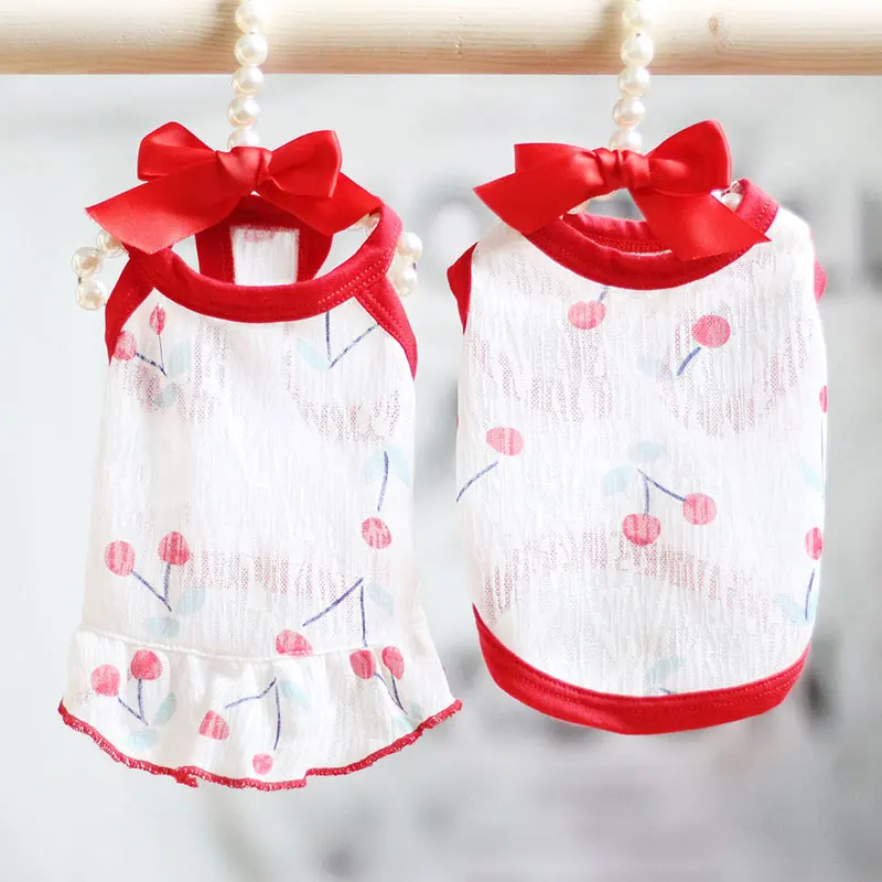 Летняя хлопковая одежда с принтом в виде собак рубашка рисунком собаки Pet платье