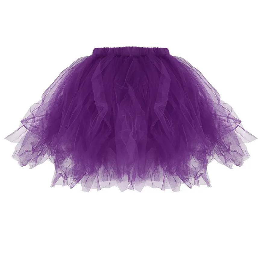 Skirts Womens High Quality Pleated Gauze Short Skirt Adult Tutu Dancing lack White Red Blue Purple Yellow Hot Pink Colors | Женская