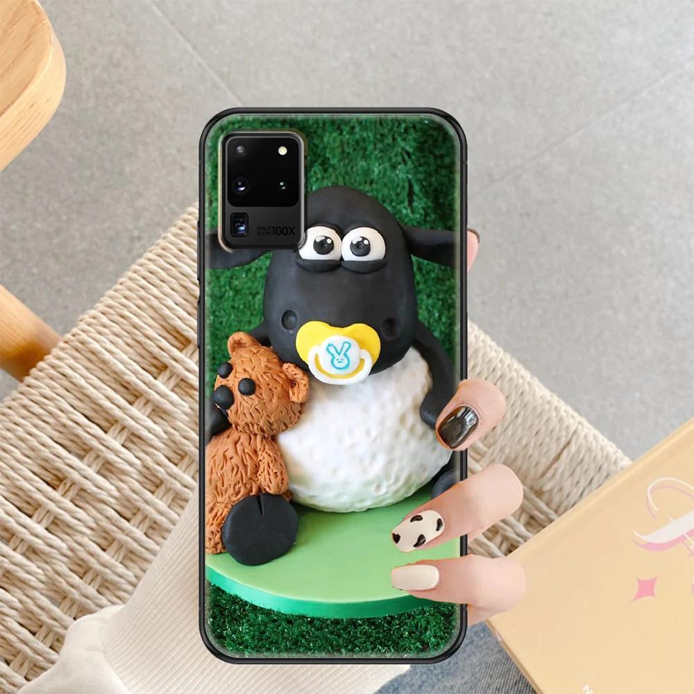 

Shaun Cute Sheeps Phone case For Samsung Galaxy Note 4 8 9 10 20 S8 S9 S10 S10E S20 Plus UITRA Ultra black 3D waterproof trend