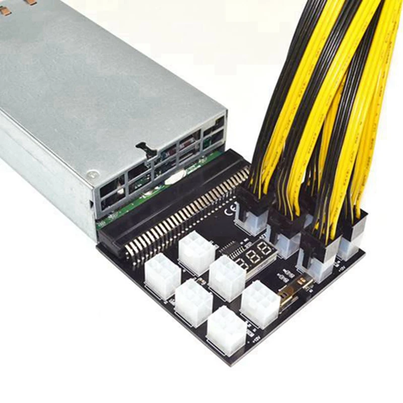 

Power Module Breakout Board for HP 750W 1200W PSU Server Power Conversion +12Pcs 60cm 6Pin to 8Pin Power Cable for BTC