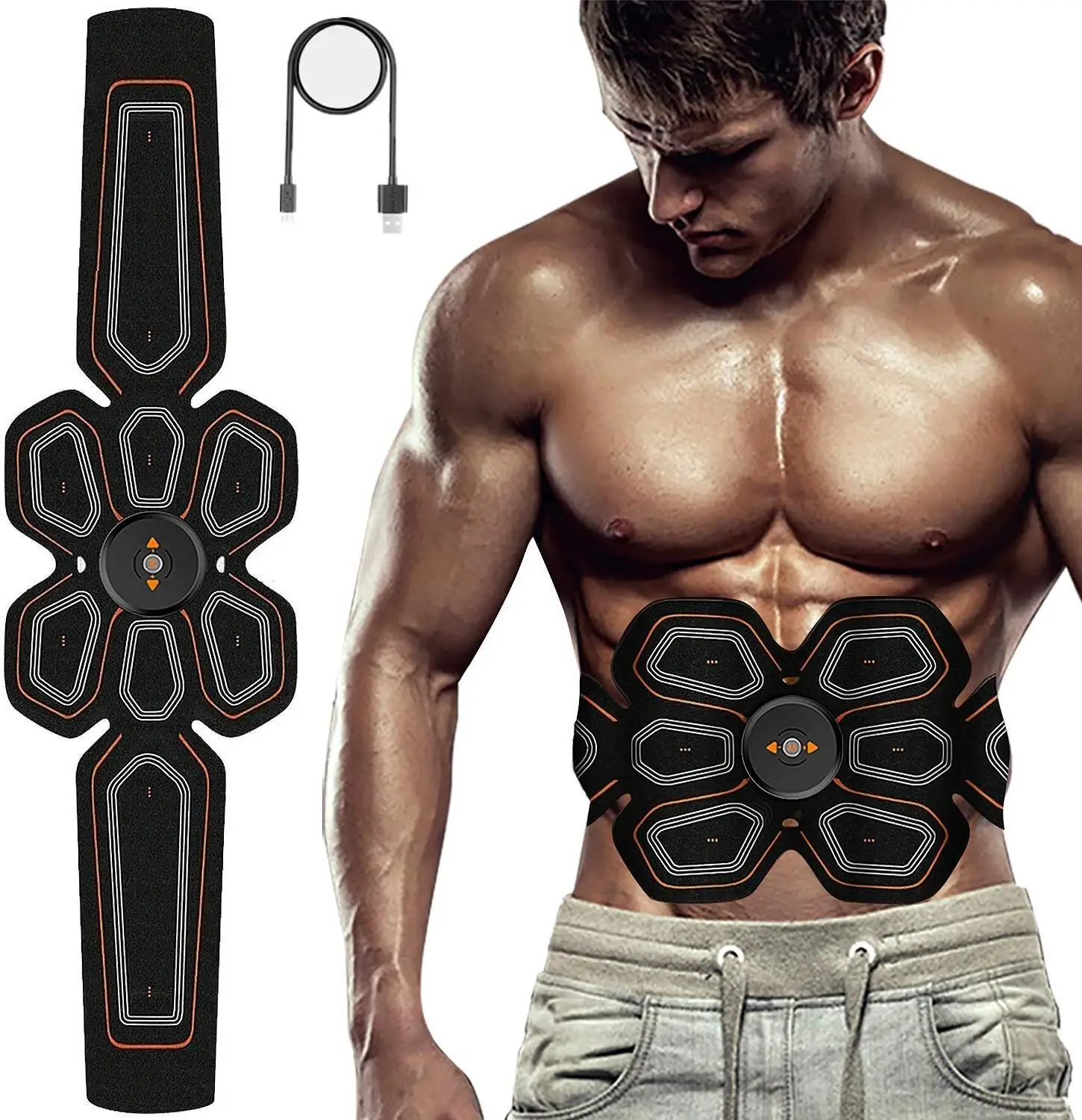 

Electronic Slimming Belt EMS Waist Trimmer Pulse Abdominal Trainer Muscle Stimulator Toner Massage Machine Gym Fitness Equipment