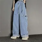 2021 летние джинсы Для мужчин и Для женщин Для мужчин Высокая Талия Свободные Прямые рваные поясом в стиле хип-хоп в ретро-стиле широкие брюки джинсы для женщин в стиле бойфренд Для женщин Для мужчин