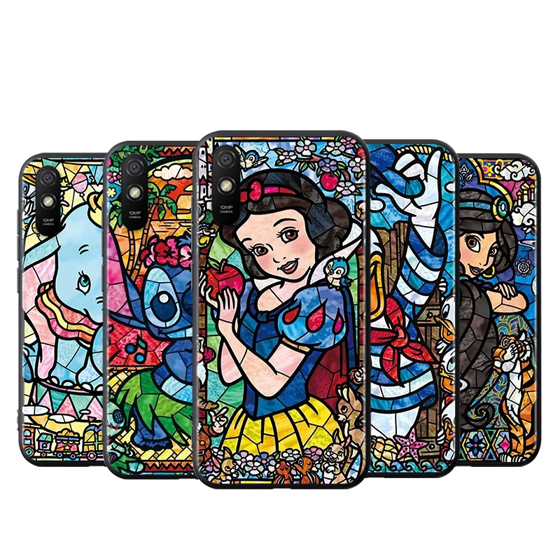 

For Xiaomi Redmi K40 Gaming K30i K30T K30S K30 Ultra K20 10X Pro 5G Black Phone Case Disney retro color art Silicone Cover