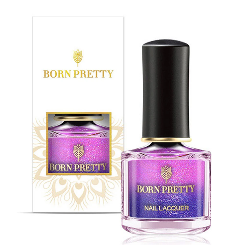 BORNPRETTY Температура Цвет изменить градиент блестящие, дизайн ногтей Гель-лак для декора ногтей Лаки, быстро сохнут, дизайнерские украшения