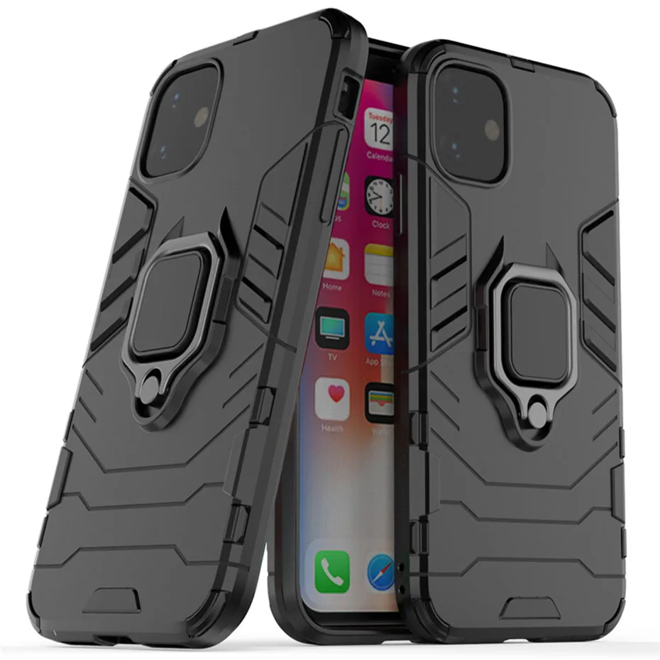 Роскошный чехол с кронштейном и кольцом для iphone 11 pro max 6 6s 7 8 plus x xr xs приятный на