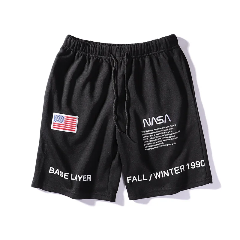 

European And American Astronauts Joint Shorts Casual Pants Flag Embroidery Craft High Street Fashion Running Shorts