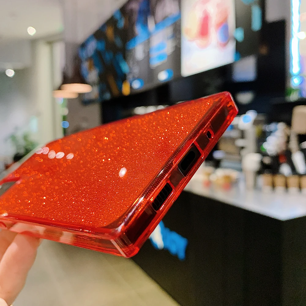 Прозрачный чехол LOVECOM с флуоресцентными блестками для телефона Samsung S20FE S20 S21 Plus A50