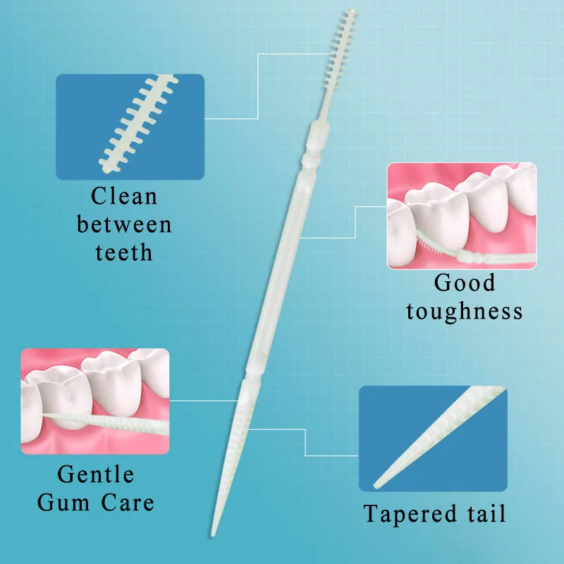 

Fishbone Shape Polypropylene Interdental Brush Kitchen Supplies Teeth Sticks Double-headed 100Pcs/Pack Toothpick Oral Care