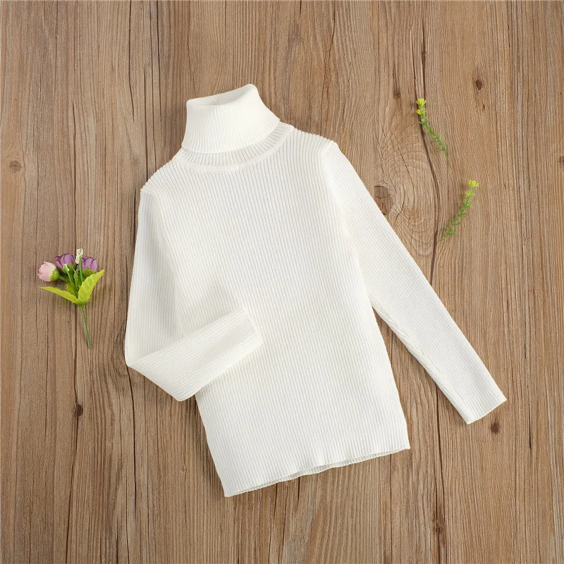 

Baby Knittwear 2021 New Baby Boys Girls Sweater Autumn Winter Top Newborn Cute Solid Clothing Kids Long Sleeve High-neck Sweater