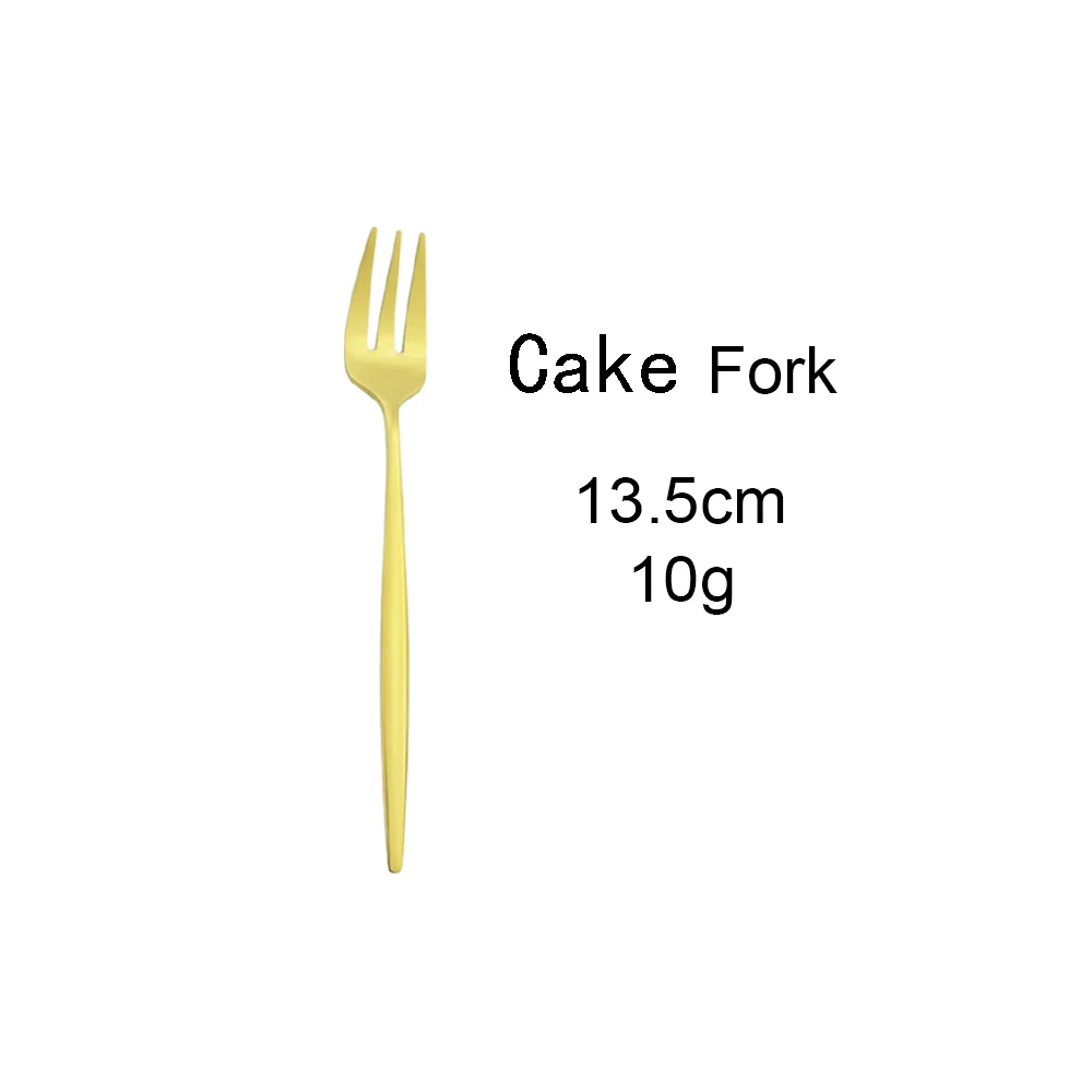 

6Pcs/Set Gold Fork Set Tea Cake Snack Fork Dinnerware Cutlery Mirror Stainless Steel Tableware Dessert Fruit Fork Silverware Set