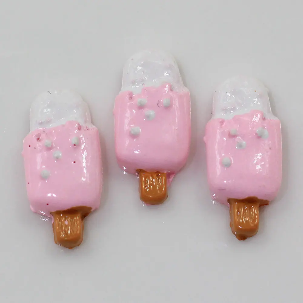 

100/50pcs Rainbow Kawaii Ice Cream Popsicle Charms Resin Charms Cabochons Ornament Or Scrapbook DIY Crafts