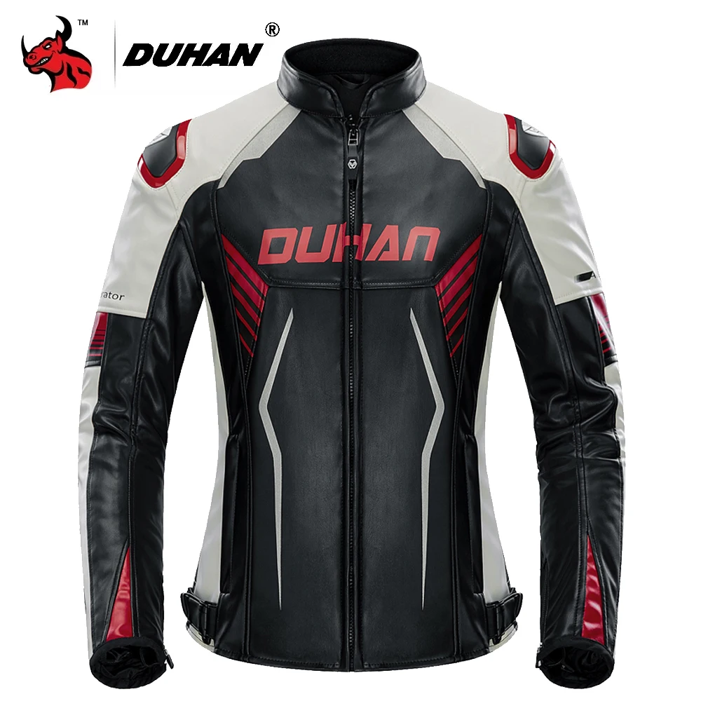 

DUHAN Motorcycle Jacket Women Leather Moto Jackets Jaqueta Motociclista Waterproof Motorcycle Riding Anti-drop Racing Suit