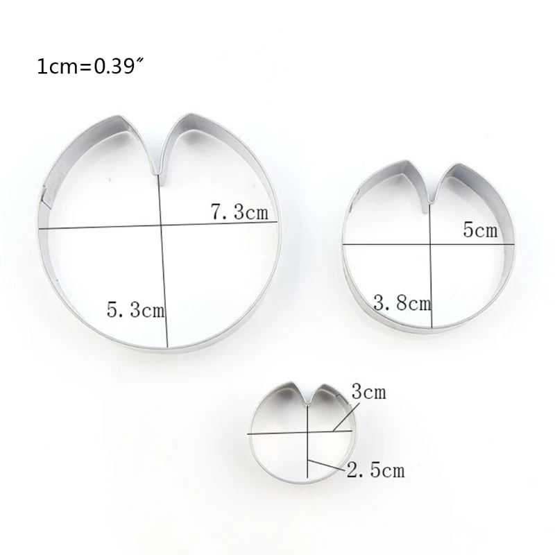 

3pcs Lotus Leaf Shape Cookie Cutter Set Stainless Steel Cutters Mold DIY Pastry Biscuit Baking Mould for Kids