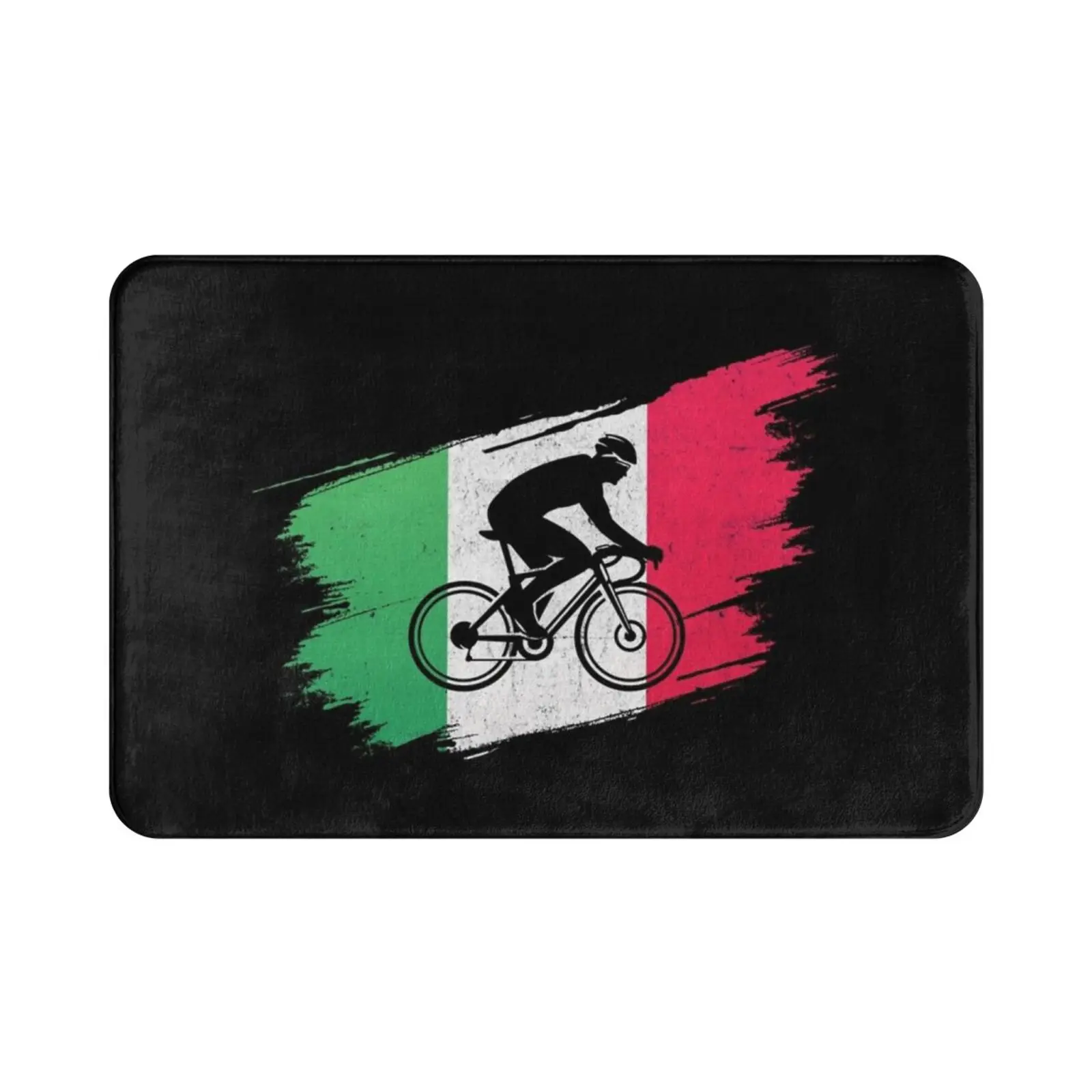 Дорожный велосипедист с итальянским флагом винтажный коврик подушка велосипед