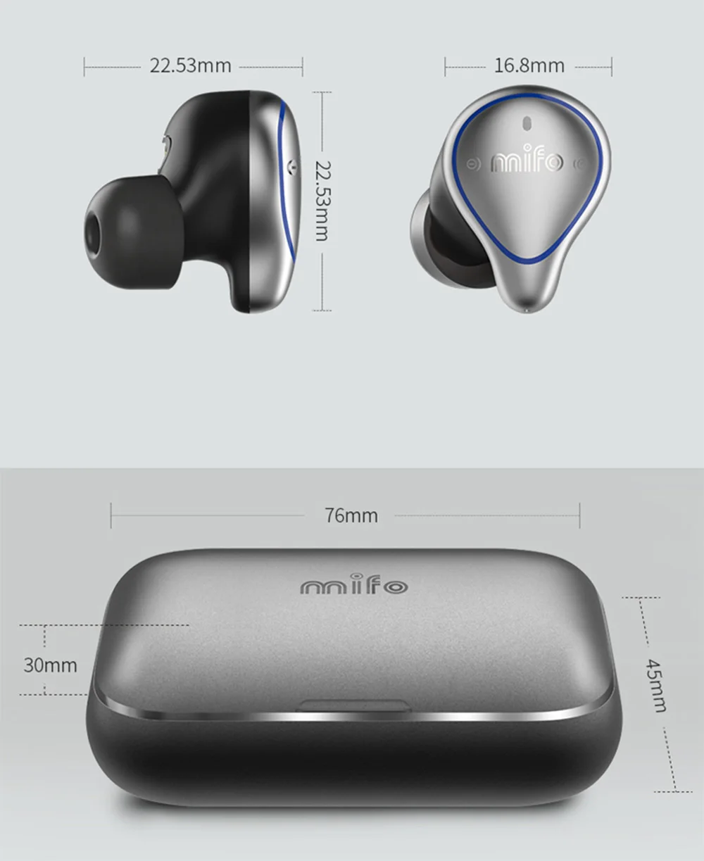 Mifo O5, мировые ограничения, наушники, Bluetooth 5,0, сбалансированная арматура, настоящие беспроводные наушники, водонепроницаемые, спортивные, мини Bluetooth наушники