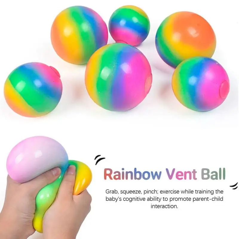 

Stress Ball Creative Colorful Rainbow Vent Ball Decompression Toy Child Adult Decompression Toy Juguetes Antystresowe Zabawki