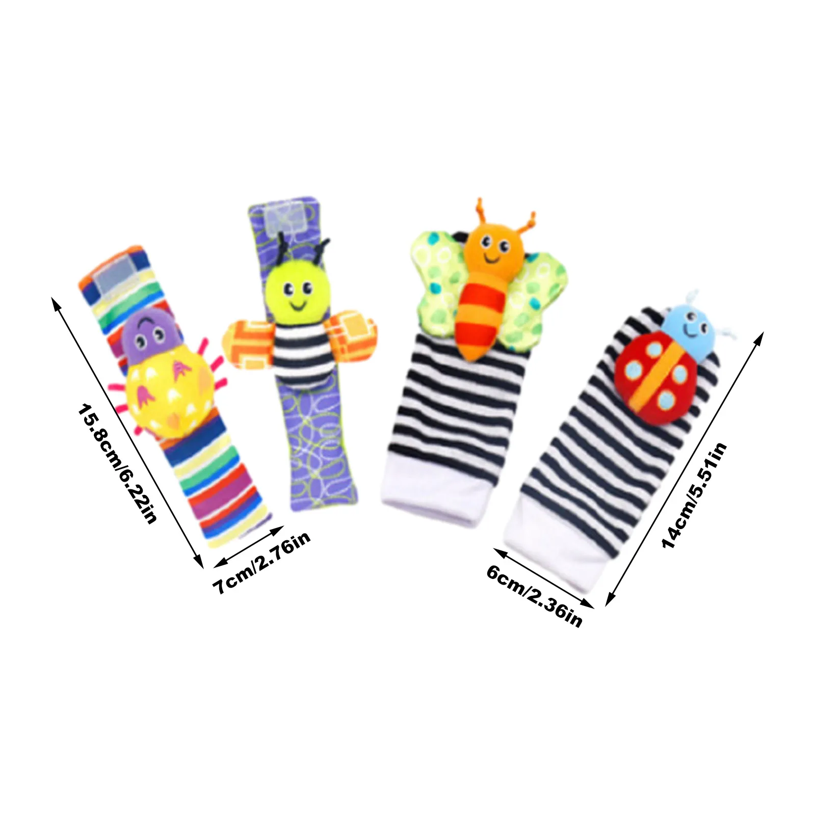 

Cartoon Plush Socks Wrist Strap Rattles Animal Sock Foot Toy Soft Rattle Gift Baby Toys Newborn Infant Kids