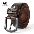 MEDYLA из натуральной воловьей кожи с Для мужчин ремень пряжка для ремня с пряжкой из натуральной кожи Повседневное ремень для Для мужчин приятная на ощупь не Interlaye ремень 616
