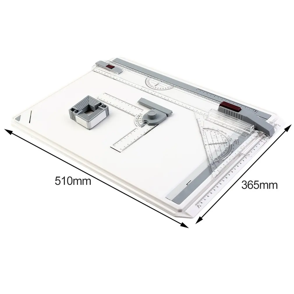 

Portable A3 Drawing Board Draft Painting Board with Parallel Rulers Corner Clips Head-lock Adjustable Angle Art Draw Tools