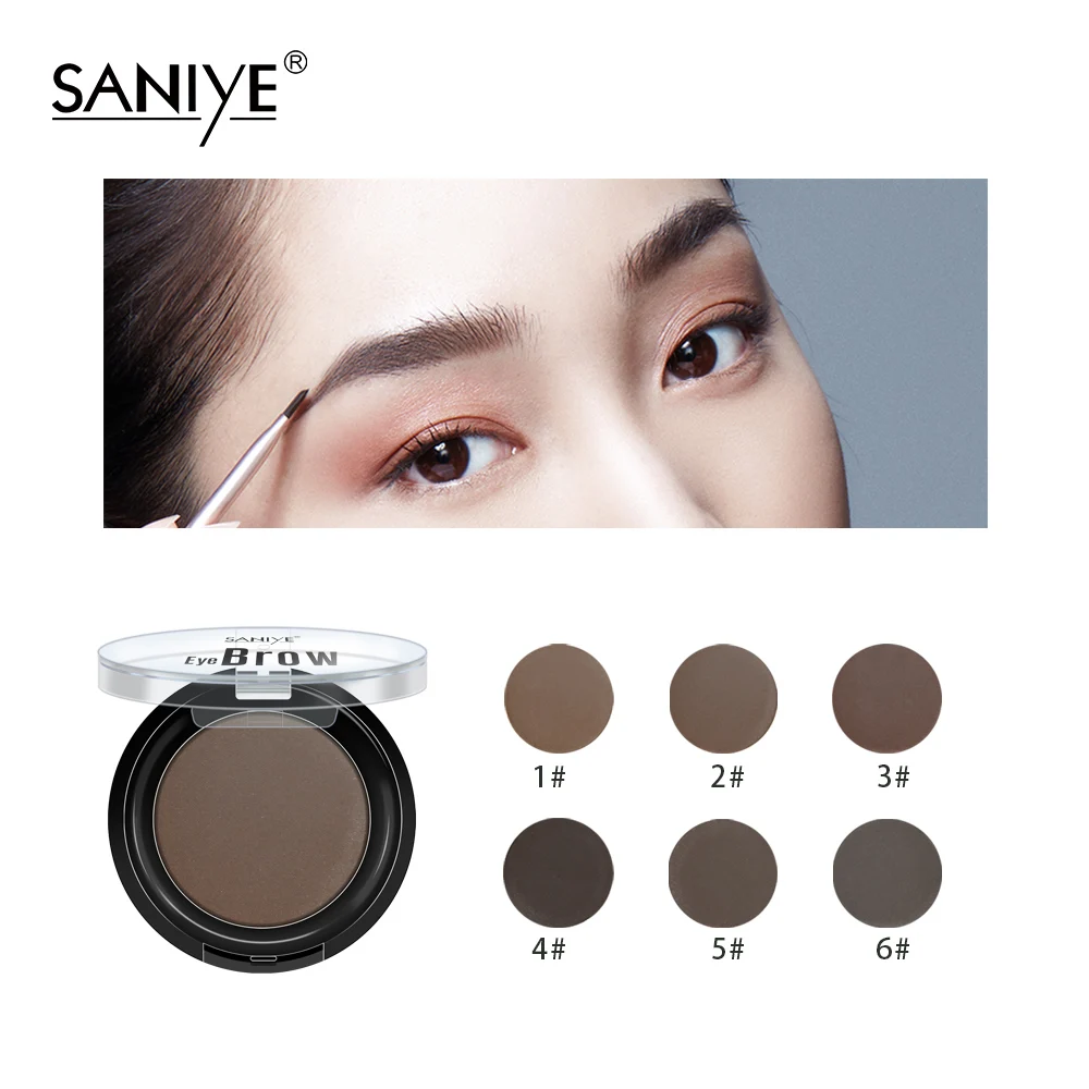 SANIYE Eyebrow Powder Waterproof Eyebrow Natural Delicated Brow Powder Palette Black Brown Color polvo de cejas E0131