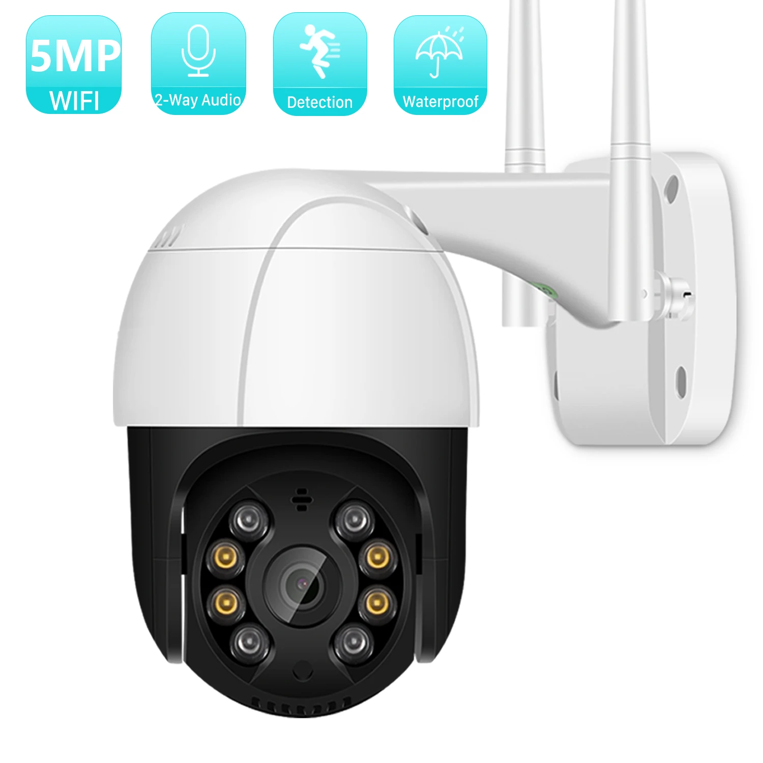 

5MP 3MP FHD WiFi Camera Ai Humanoid Detection Auto Tracking Surveillance IP Camera Full Color Night Vision SD Card Cloud Storage