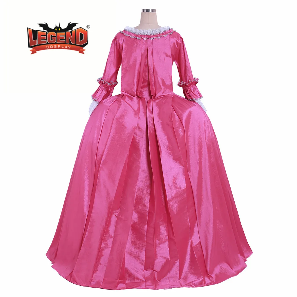 Платье с Марией-Антуанеттой модный костюм в стиле рококо розовый наряд рюшами 18