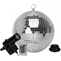 dia30cm mirror disco ball silver hanging mirror disco ball with remote rgb beam pinspot spotlight christmas bar party stage lamp