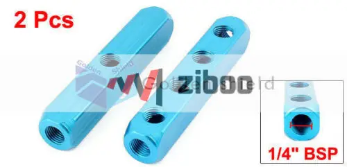 2 шт. Алюминиевые блоки для быстрого подключения воздушного шланга 1/4 BSP 4Way