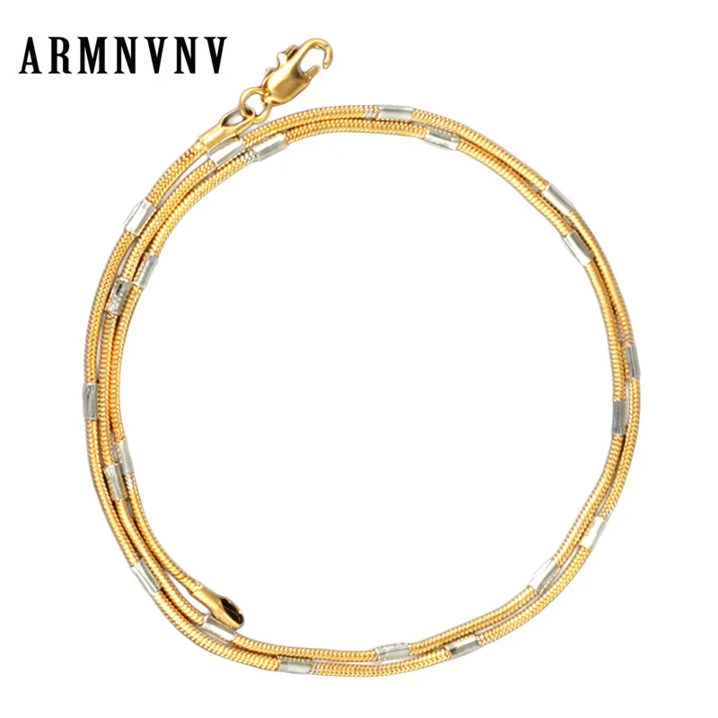 Мужская и женская цепочка ARMNVNV Модная медная двухцветная бамбуковая ювелирное