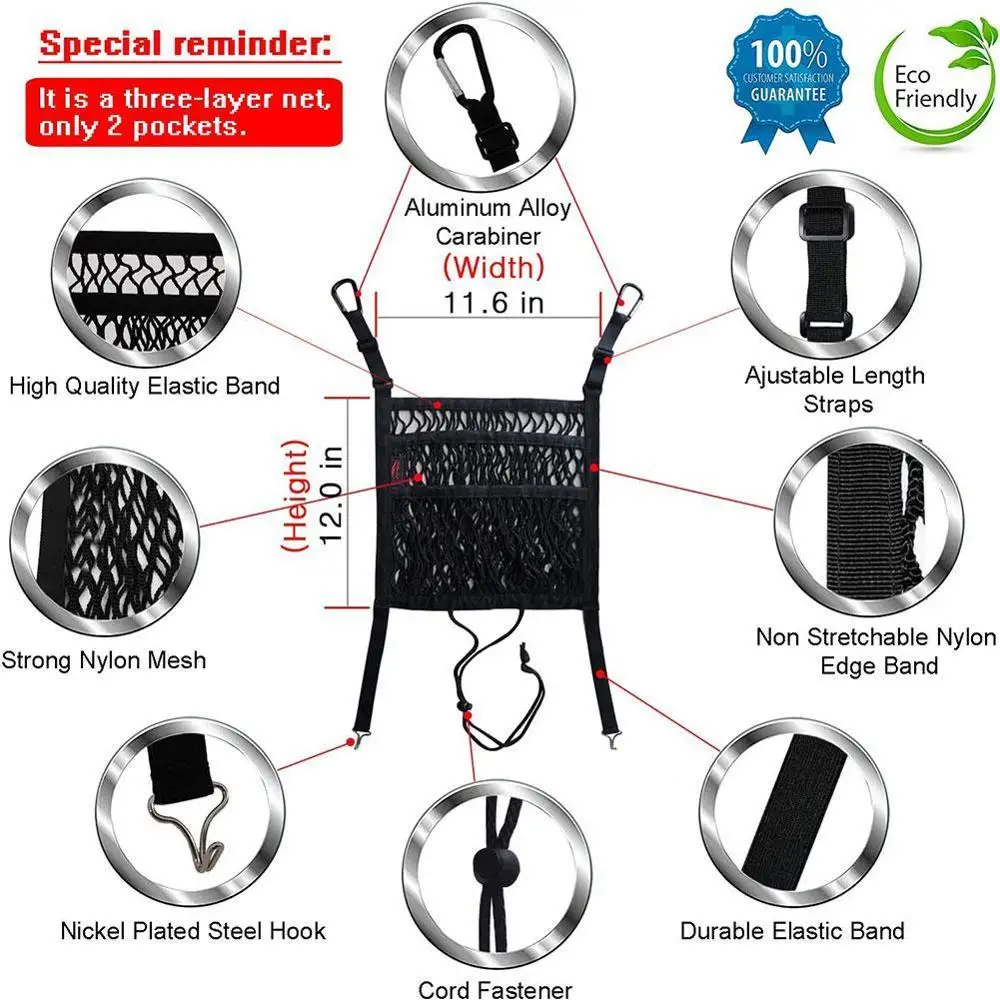 

Cross-border Explosive Models Seat Net Pocket Car Seat Pet Bag Net Car Net Isolation Net Retractable Elastic X5V3