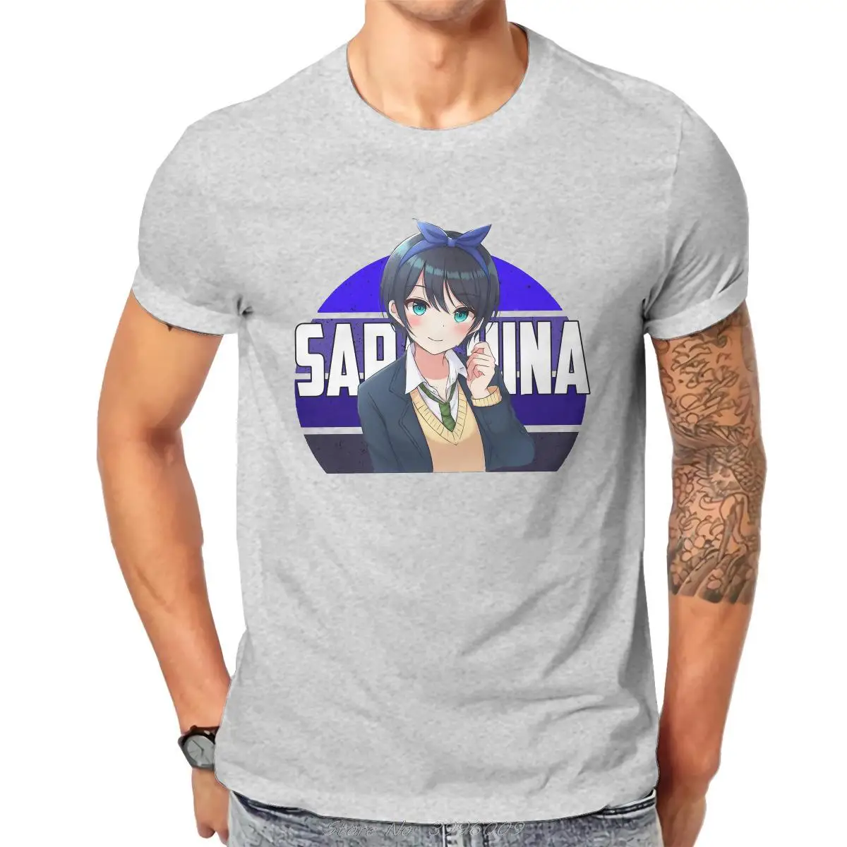 Футболка мужская с графическим принтом круглым вырезом и