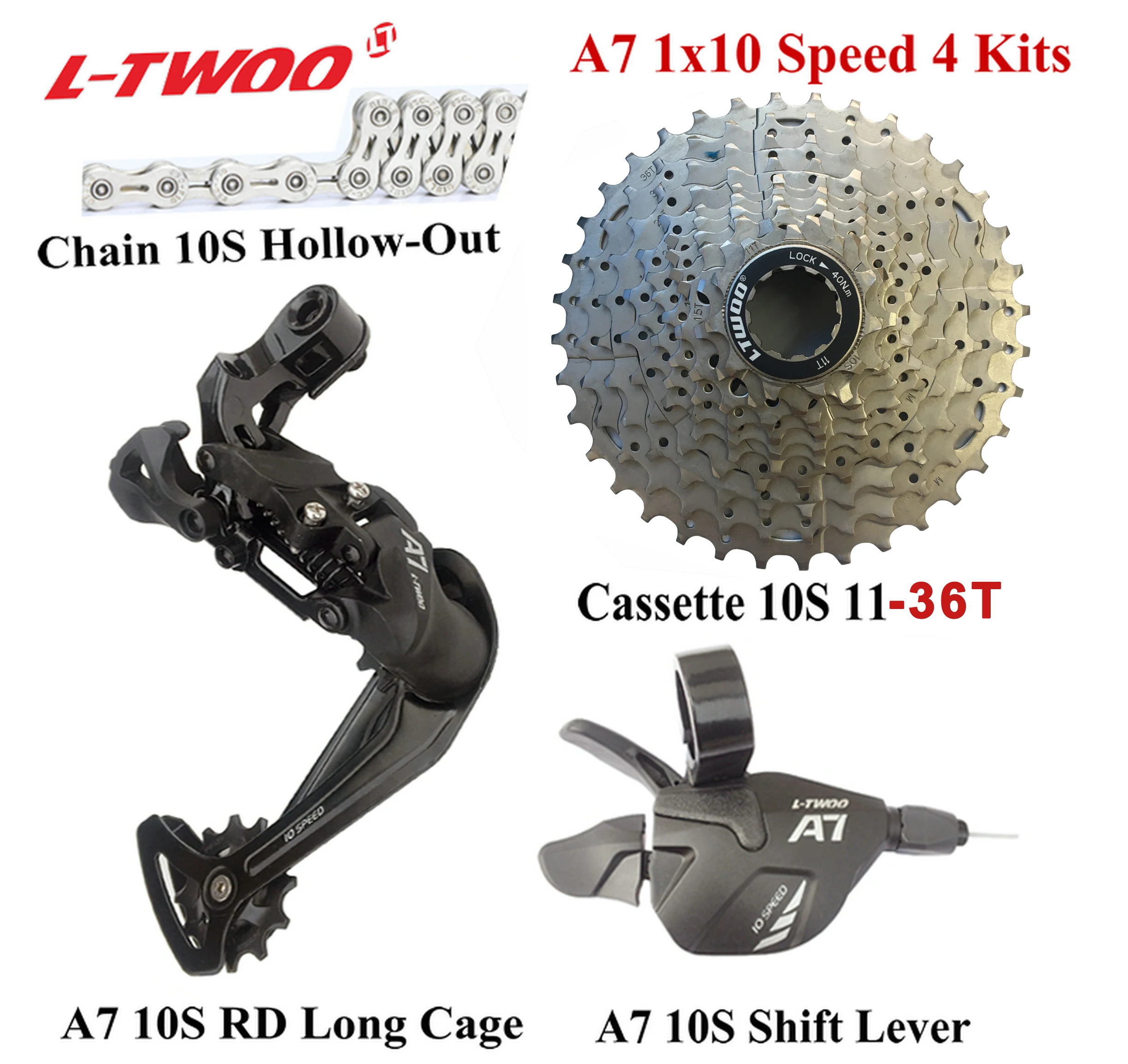 Рычаг переключения скорости LTWOO A7 1x10 Speed + задний переключатель цепь кассета 11 42T 46T