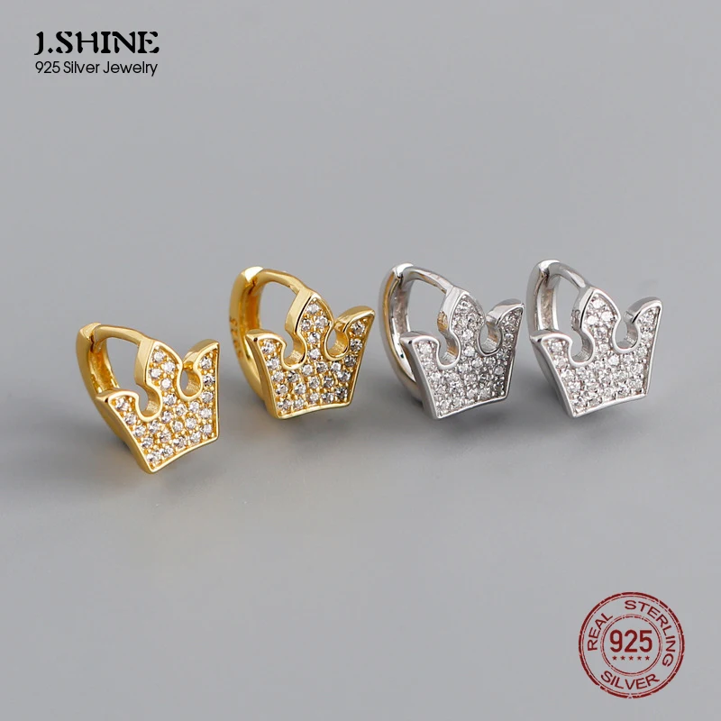 JShine 925 пробы Серебряная Королева Корона Huggies Кристалл CZ кольца маленький круглый