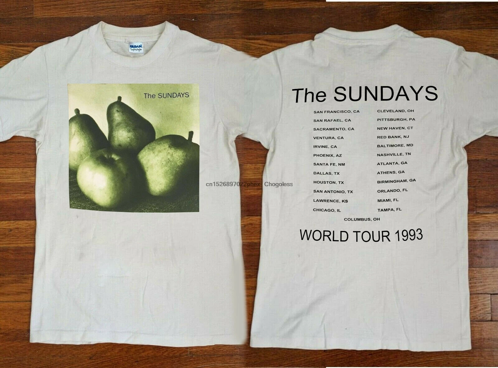 1993 THE Sunday WORLD TOUR 93 футболка размера от S до 2XL|Мужские футболки| |