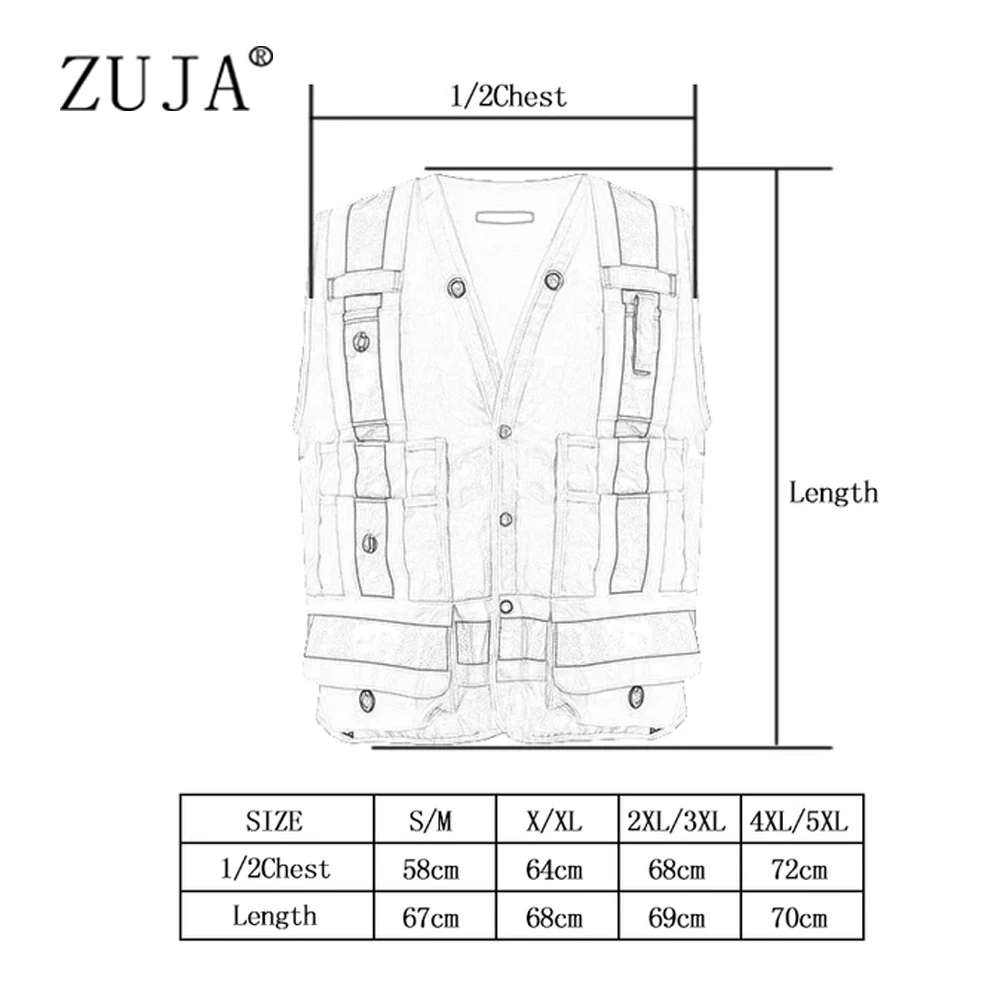 Защитный жилет ZUJA с высокой видимостью светоотражающая одежда оранжевый мужской