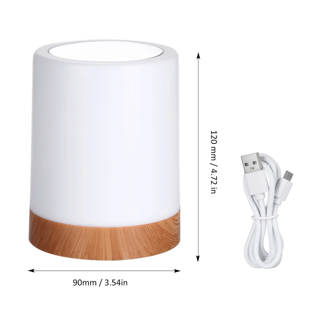 

Touching Control Bedside Night Light USB Rechargeable Dimmable Table Lamp Warm White RGB Color For Living Room Bedroom Decor