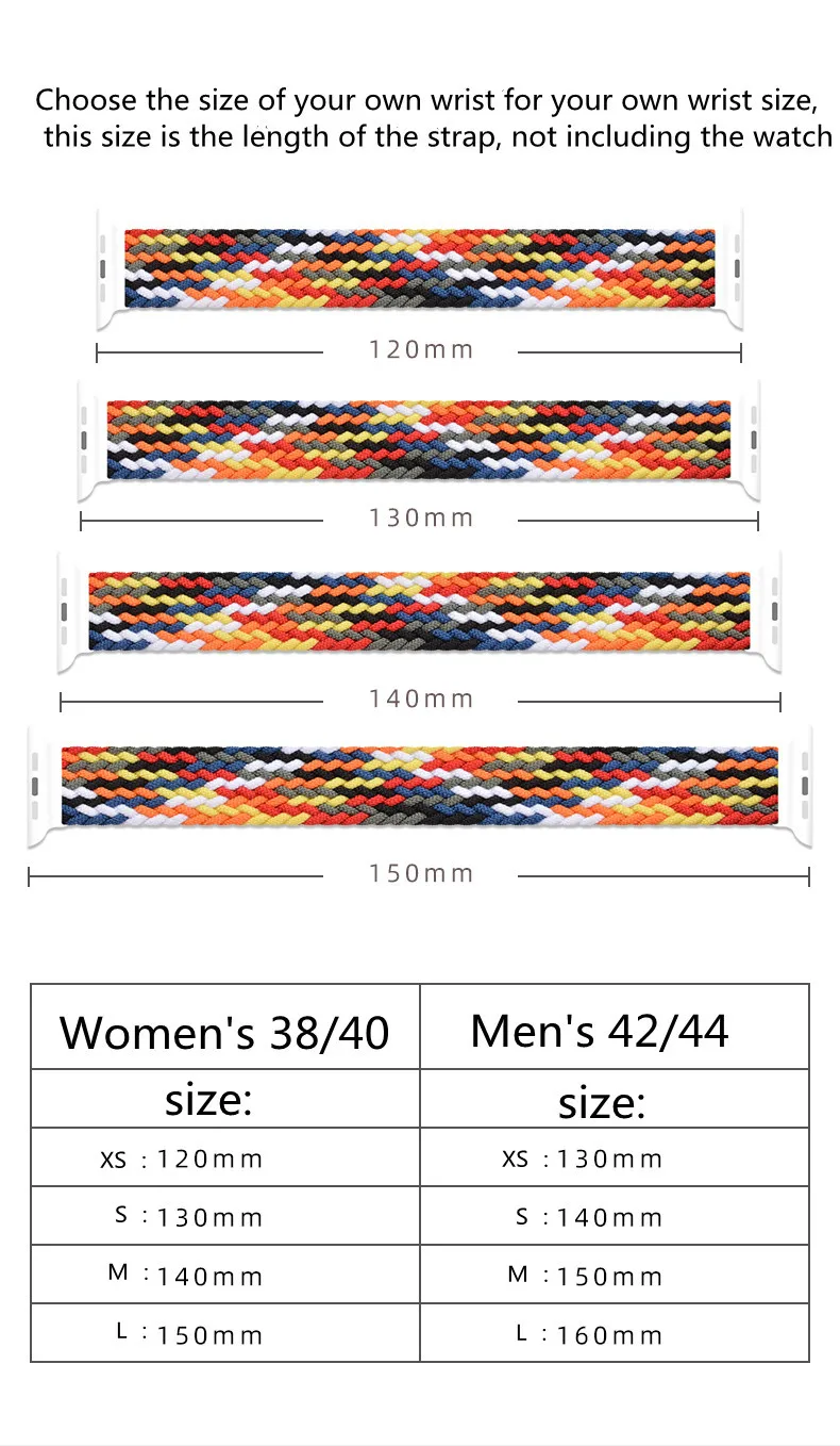 

For Apple Watch Band SE 6 5 4 40MM 44MM Series Nylon Braided iWatch Strap 3 2 1 38MM 42MM Watch Band Belt Bracelet