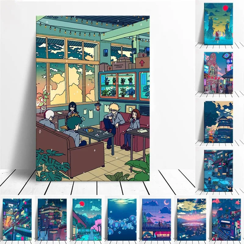 

Canvas Painting Demon Slaying Estate Posters and Prints Wall Art Picture for Living Room Decor No Frame