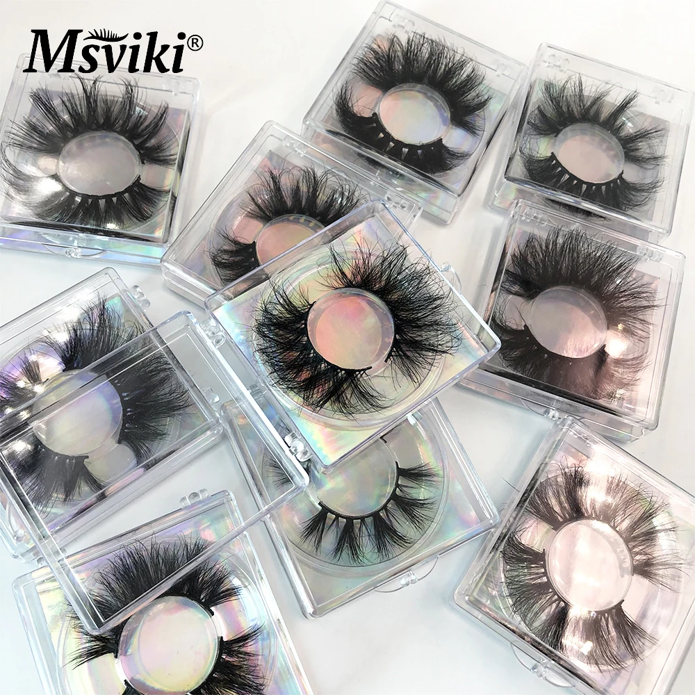 3D/5D Lashes Mink 25MM False Eyelashes Box Package Wholesale Items Bulk Fluffy Mink Lash Extension Supplies Makeup Tools Beauty