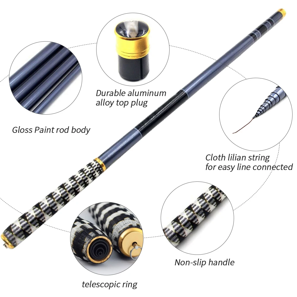 Телескопическое углеродное волокно опора для удочки Ультралегкая Удочка Полюс 3