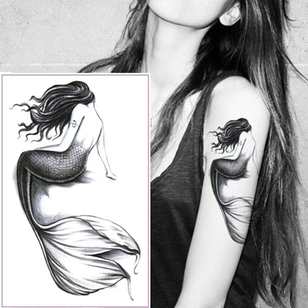 

Hot Mermaid Arm Waterproof Temporary Fake Tattoo Sticker Women Girl Body Art Decal Perfect to used on back, shoulder, arm, thigh