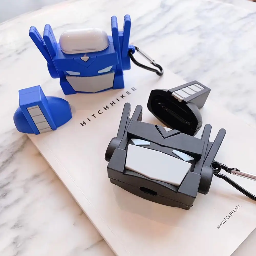3D Мультяшные Трансформеры Autobots Optimus Prime корпусы гарнитурные для Airpods чехол
