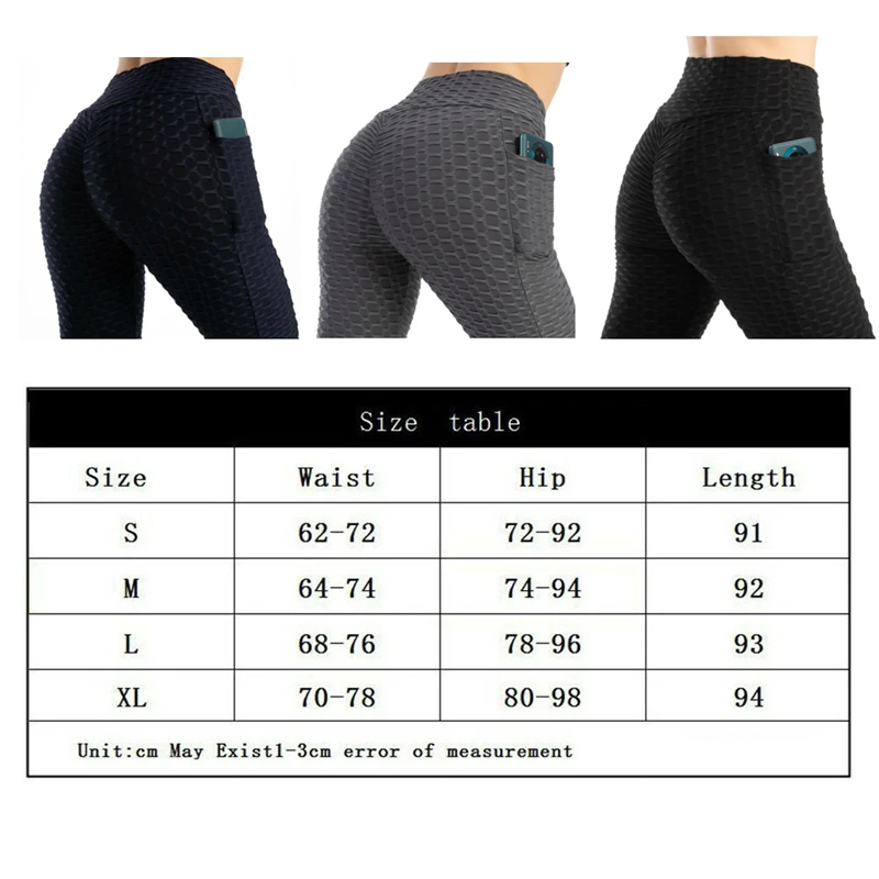 

New Women Seamless High Waist Gym Leggings with Pocket Yoga Pants Tights Fitness Push Up Sport Leggins Tik Tok Running Pants