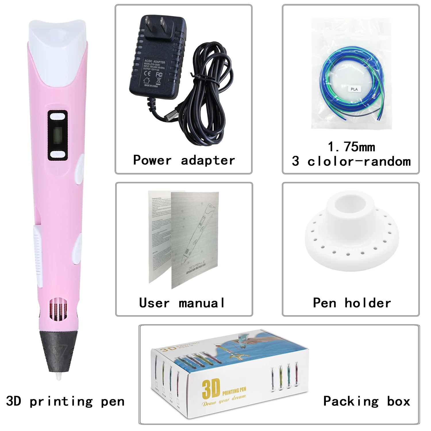 Ручка для 3d-печати с вилкой Стандарта ЕС/Великобритании/США/Австралии 1 75 мм